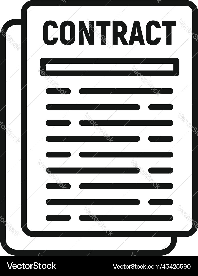 Seller contract icon outline agent service Vector Image