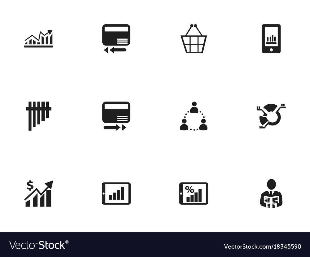 Set of 12 editable analytics icons includes
