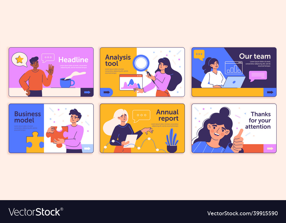Set of presentation and slide layout vector image Set of presentation and slide layout