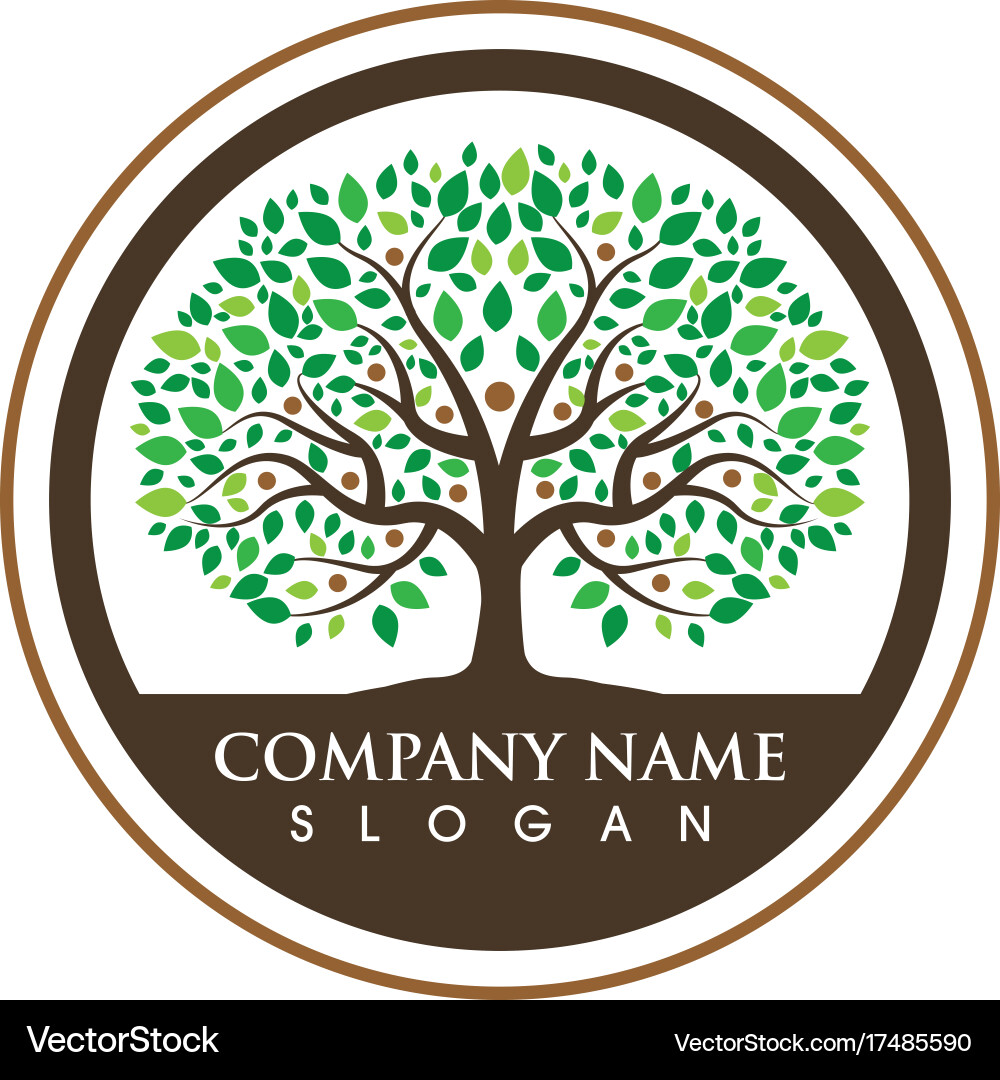 Tree icon logo template Royalty Free Vector Image