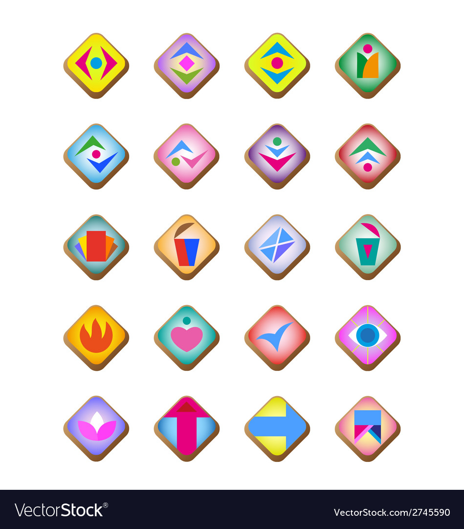 Web and computing icons with various signs