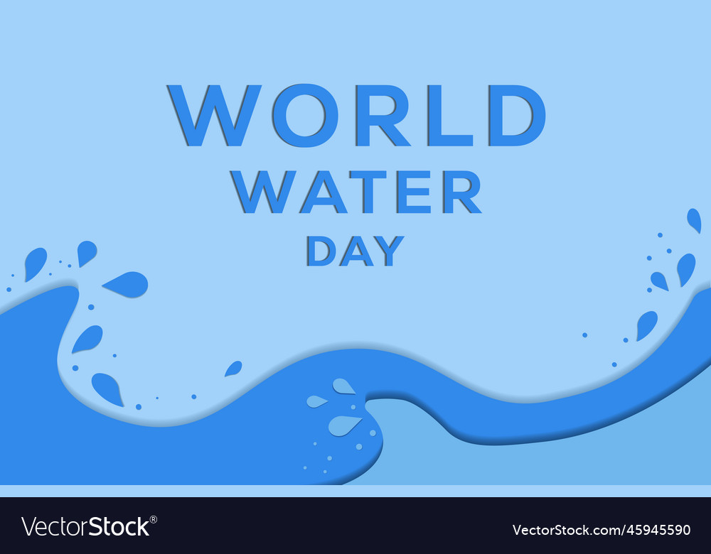 World water day paper cut style background