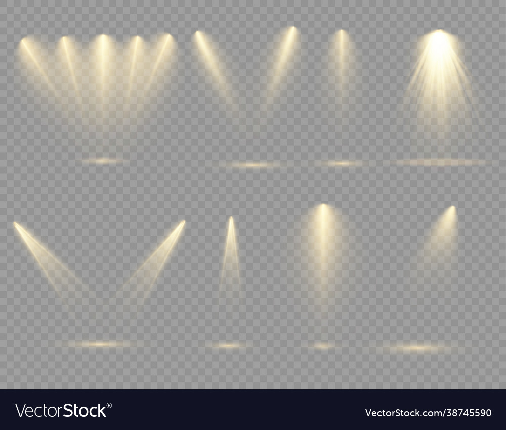 Yellow spotlight shines on stage Royalty Free Vector Image