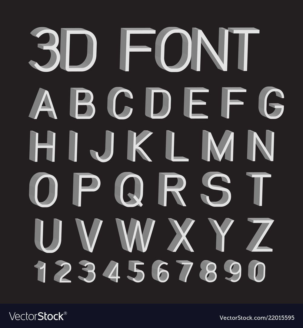 3D Letter and Number Font Set