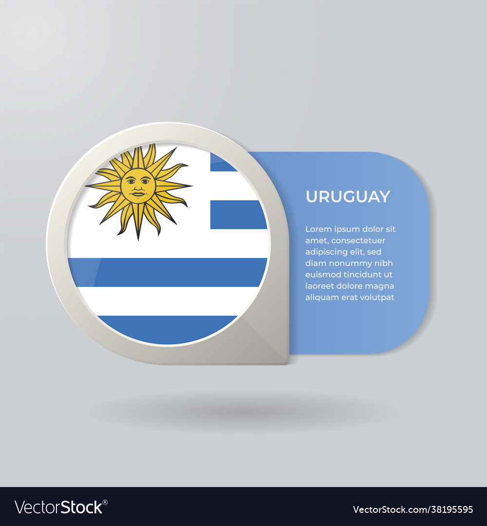 3d map pointer flag nation uruguay