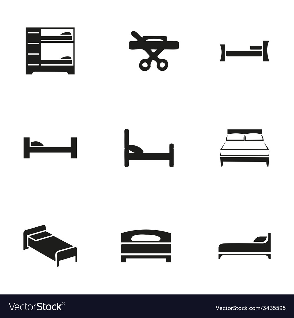 Bed icon set Royalty Free Vector Image - VectorStock