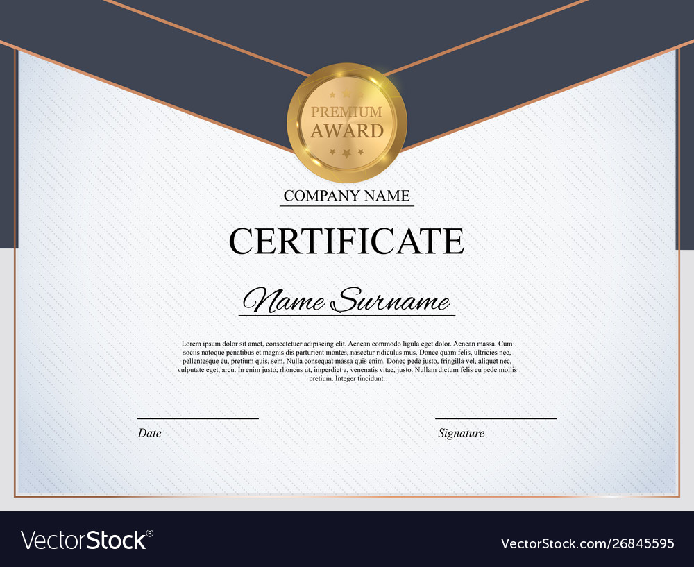 Certificate template background award diploma Vector Image