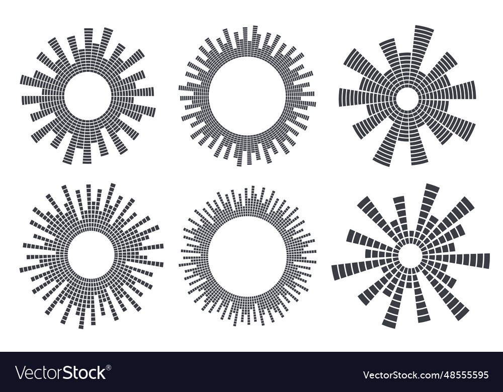 Circle sound wave audio music equalizer round Vector Image