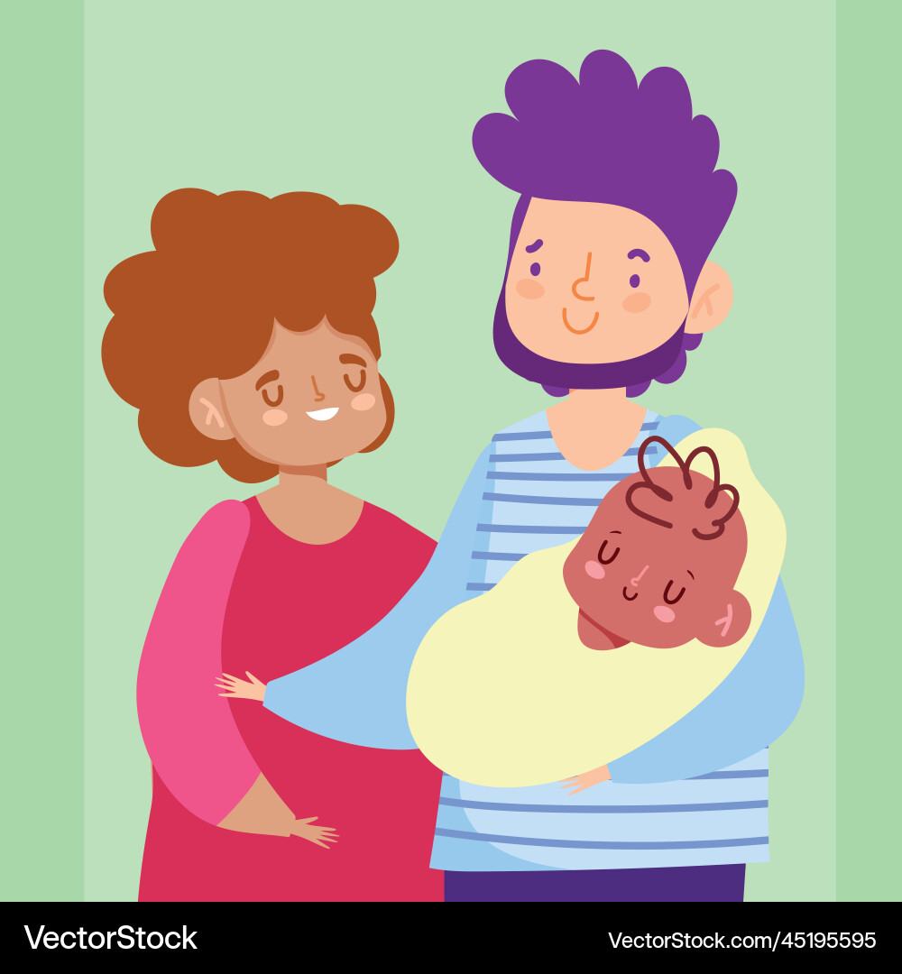 Dad mother and baby Royalty Free Vector Image - VectorStock