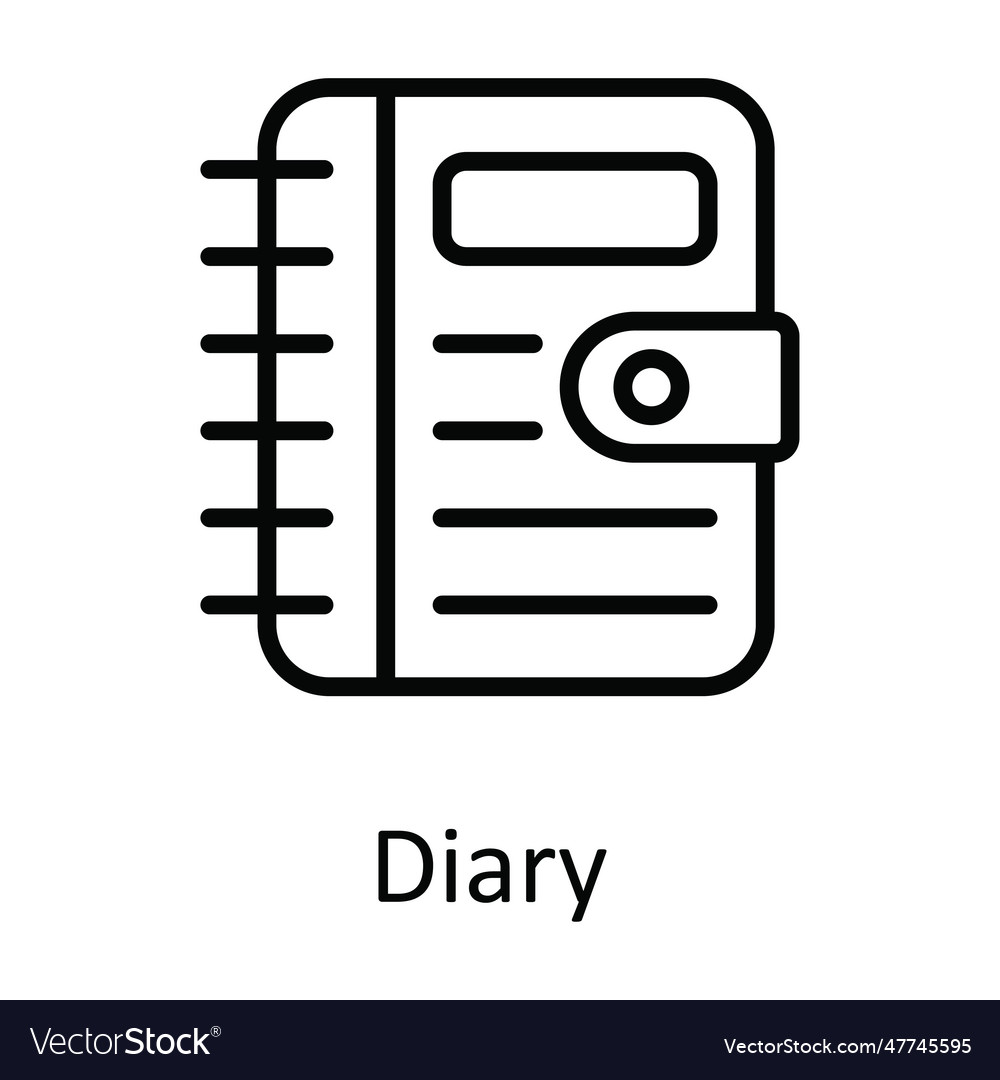 Diary outline icon design ed Royalty Free Vector Image