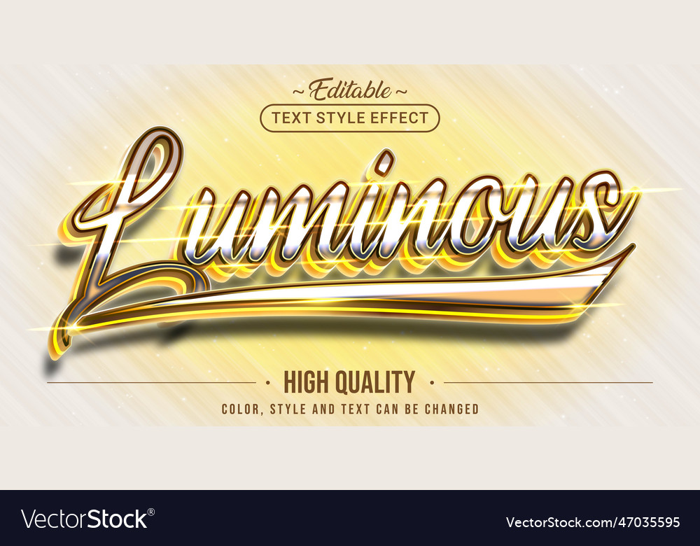 Editable text style effect - luminous white