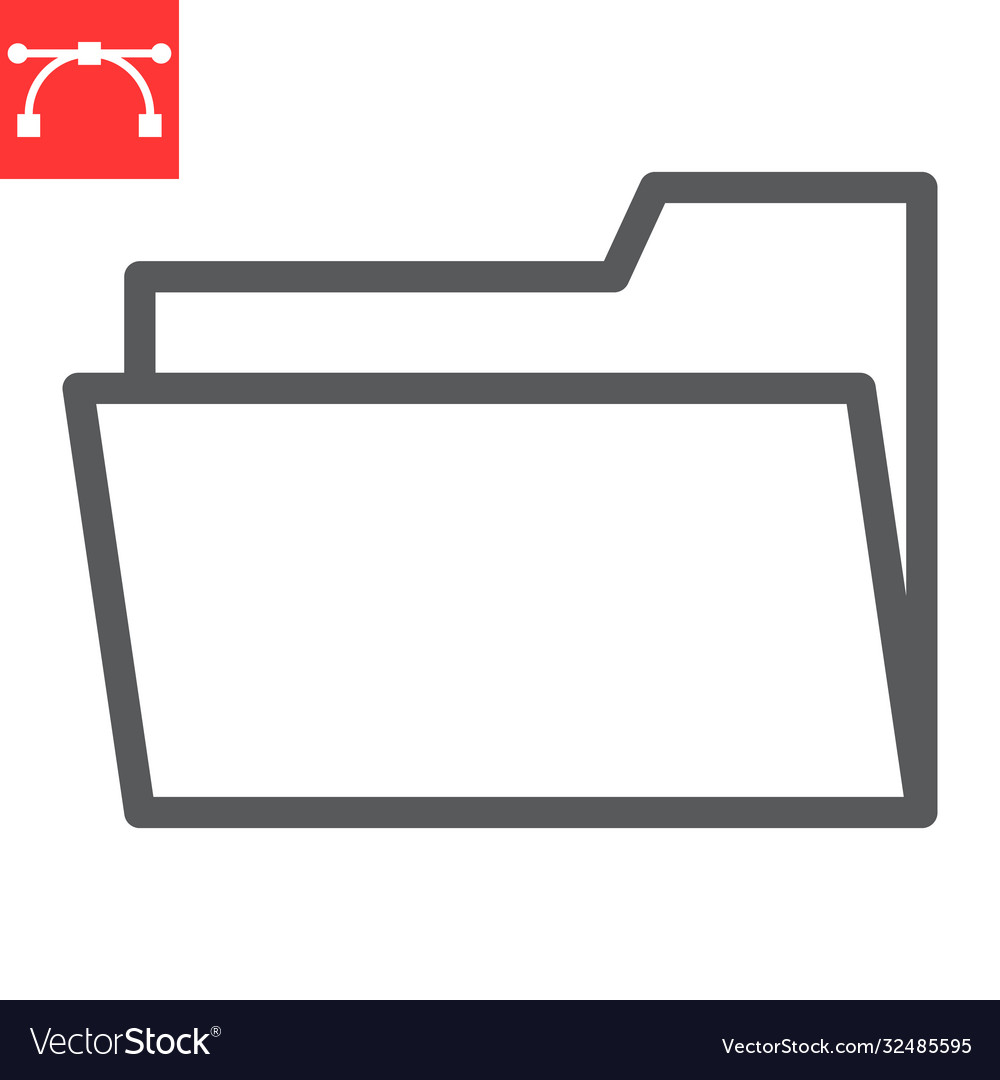 Folder line icon ui and button document sign