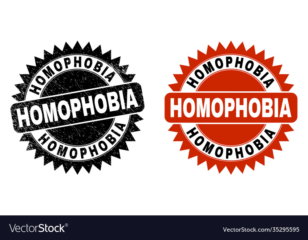 Homophobia black rosette stamp with distress