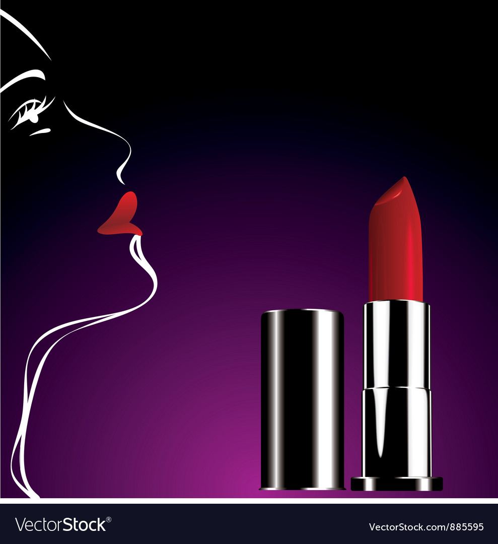 Lipstick red silhouette