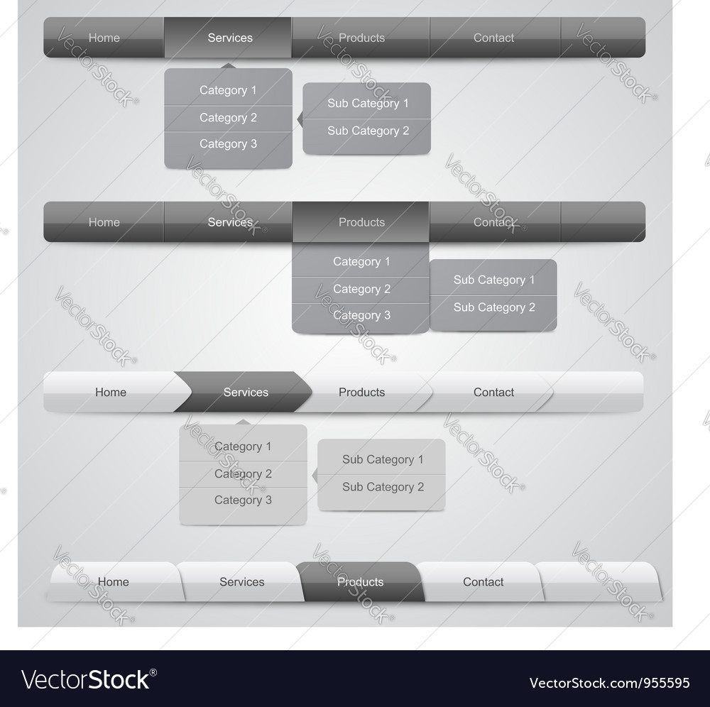 Navigation menus for website