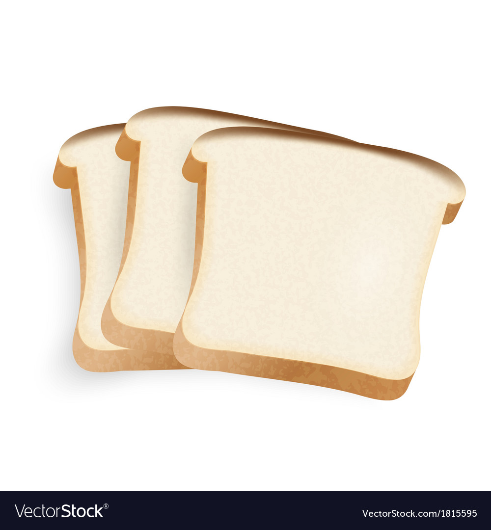 Pieces of bread on a white background