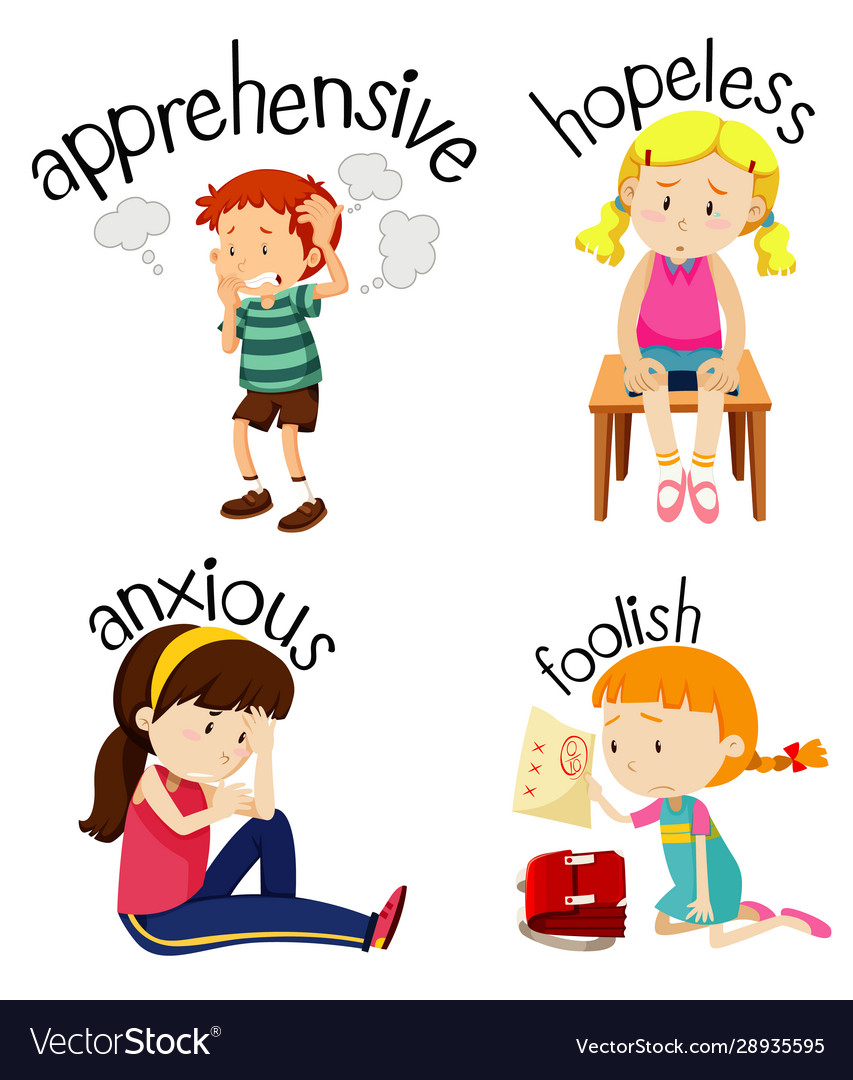 Set children doing activities with adjectives Vector Image