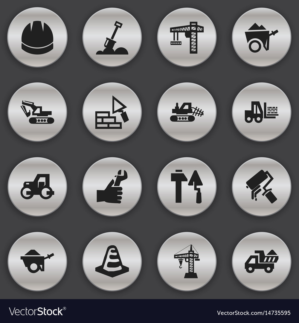 Set of 16 editable structure icons includes