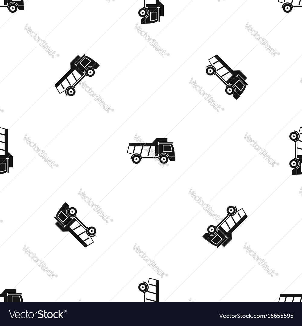 Toy truck pattern seamless black Royalty Free Vector Image