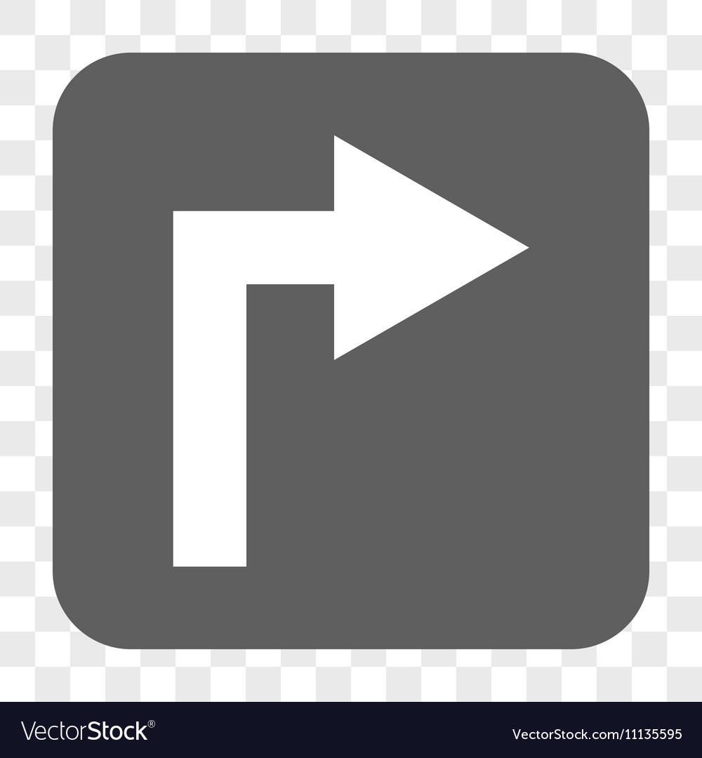 Turn right rounded square button