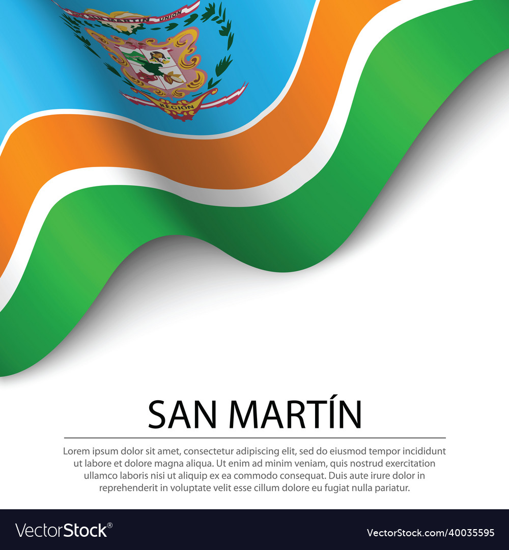 Waving flag of san martin is a region peru