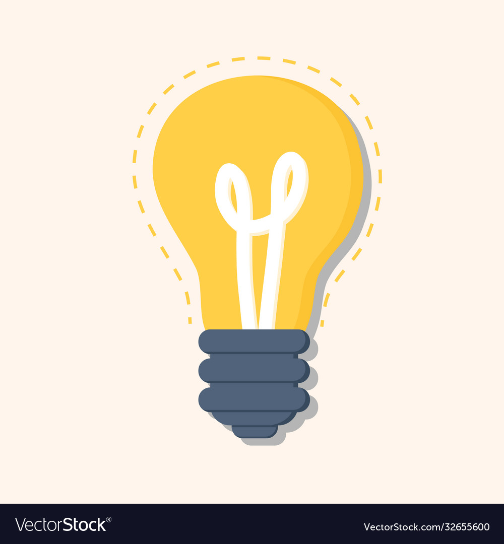 A yellow light bulb representing ideas energy Vector Image
