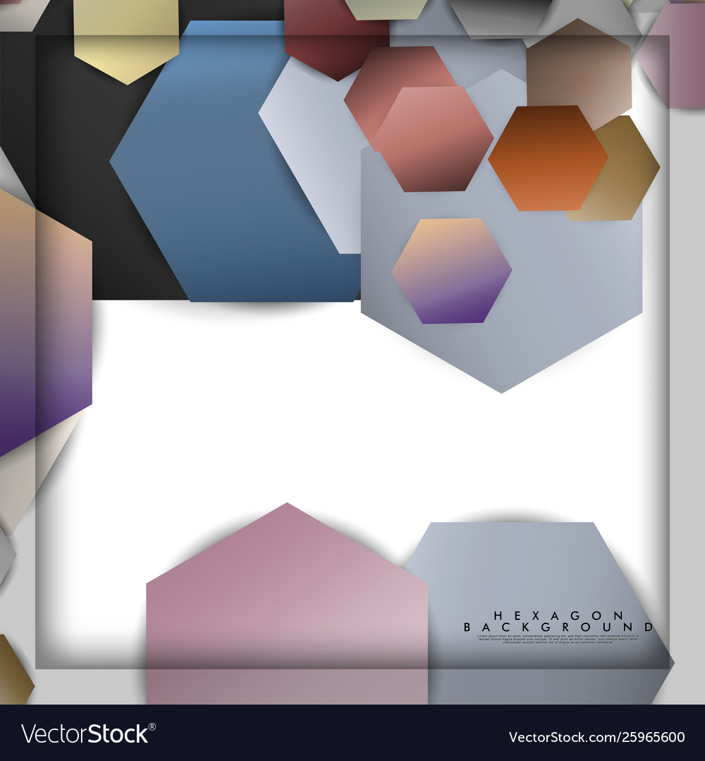 Abstract hexagon background with color stone vector image Abstract hexagon background with color stone