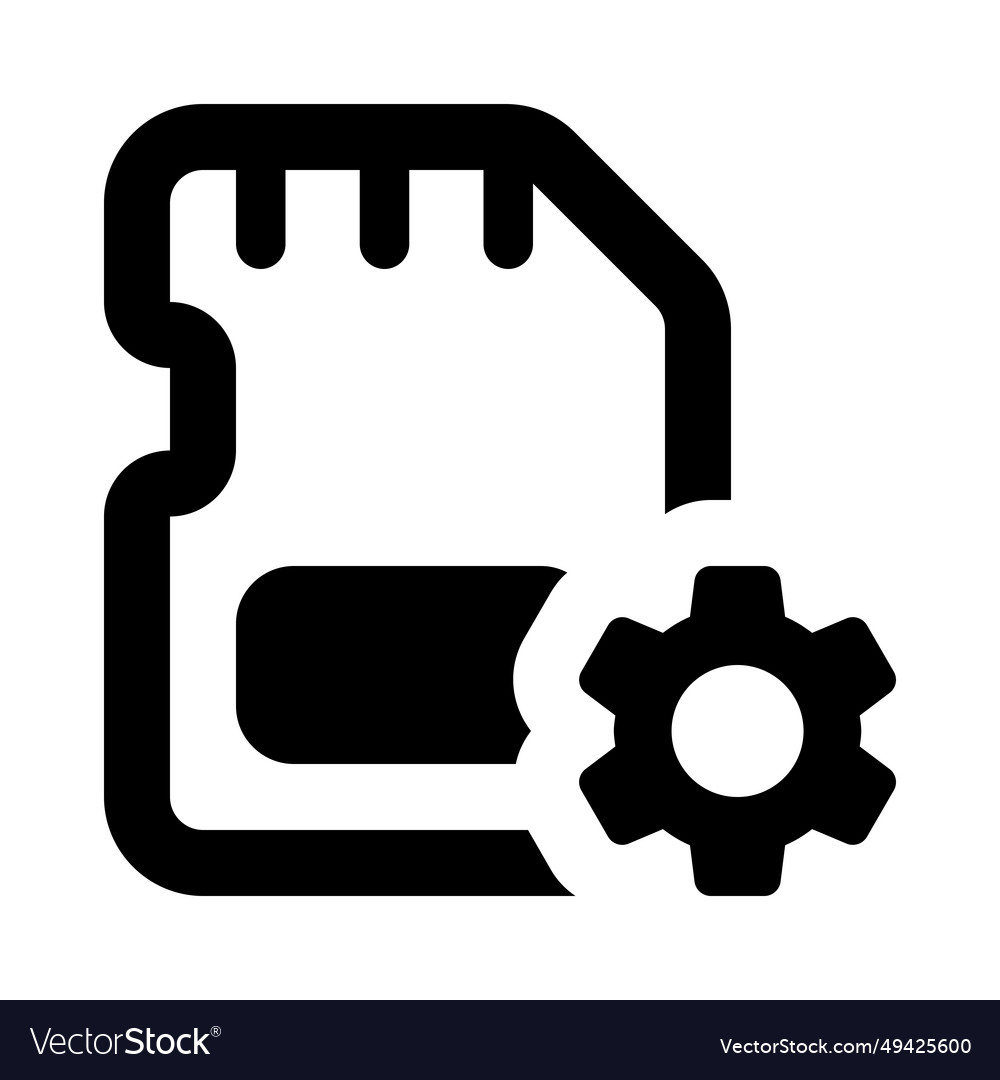Adjust settings for sd card storage options Vector Image