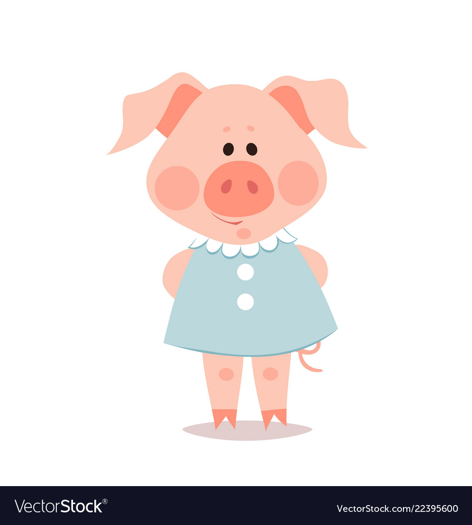 Cartoon little pig the year of the pig Royalty Free Vector