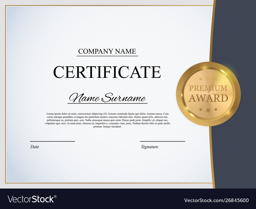 Certificate template background award diploma Vector Image