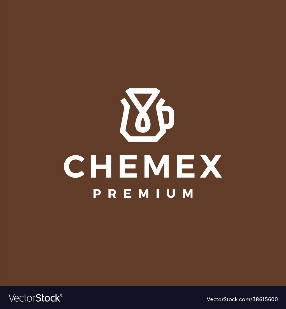 Chemex coffee dripper paper filter logo icon Vector Image