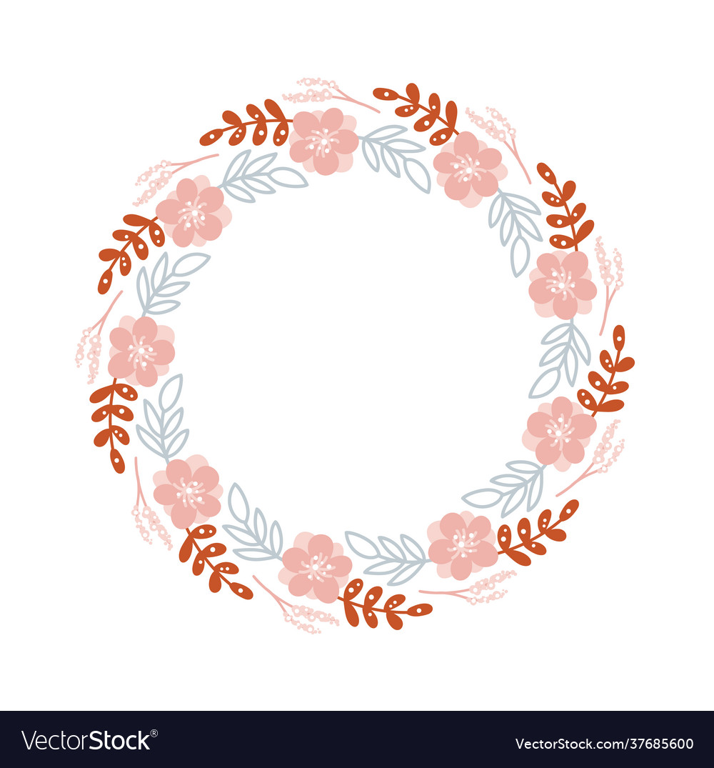 Colorful circular floral wreaths