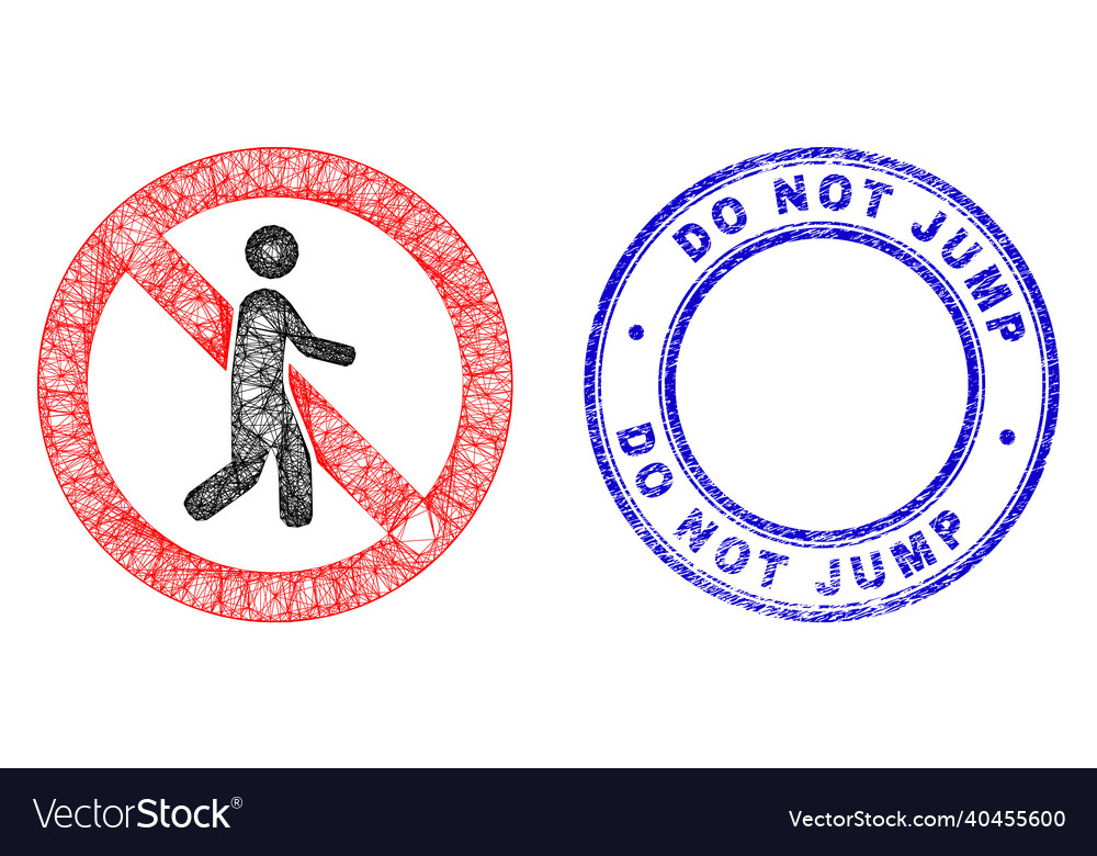 Distress do not jump stamp seal and net irregular vector image Distress do not jump stamp seal and net irregular