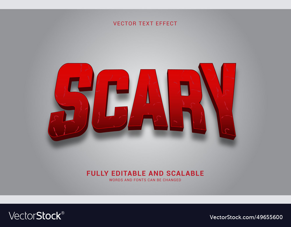 Editable text effect scary style