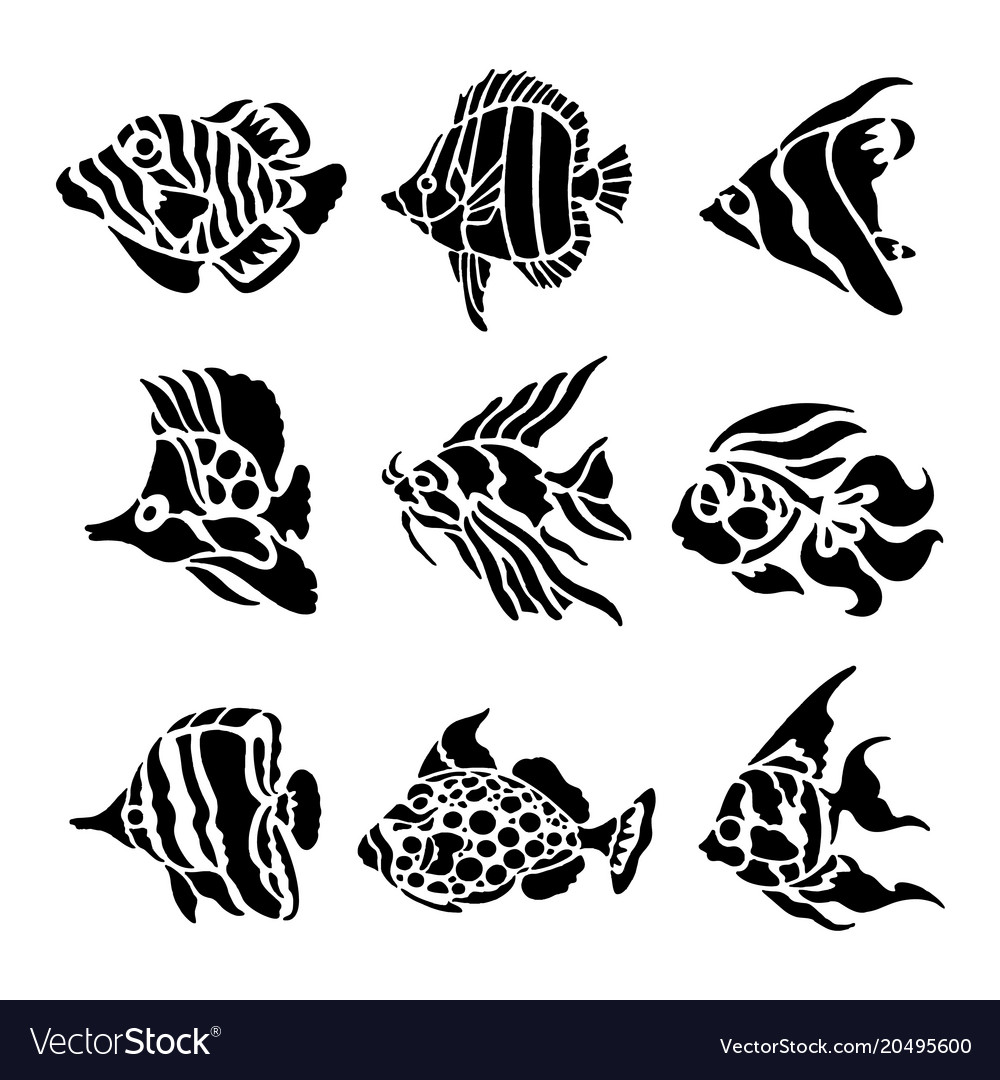 Fish animal aquatic black silhouette