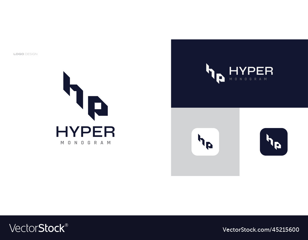 Initial h and p logo design with abstract concept Vector Image