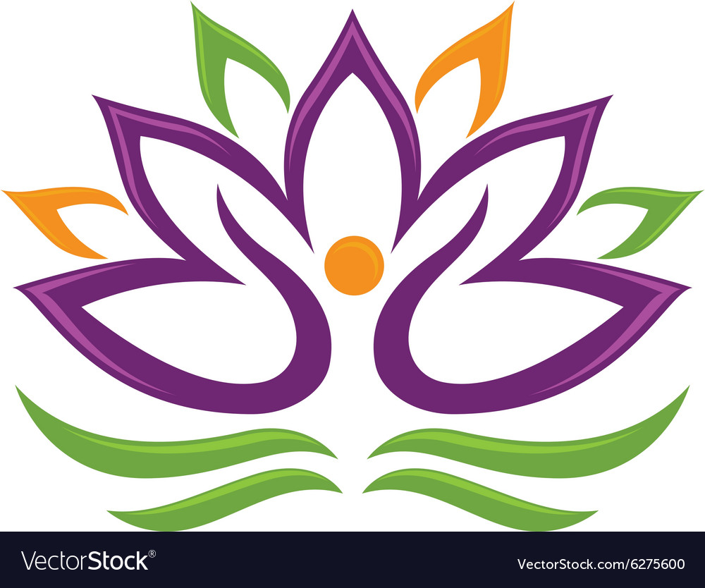 Download Lotus Flower Logo Royalty Free Vector Image - VectorStock