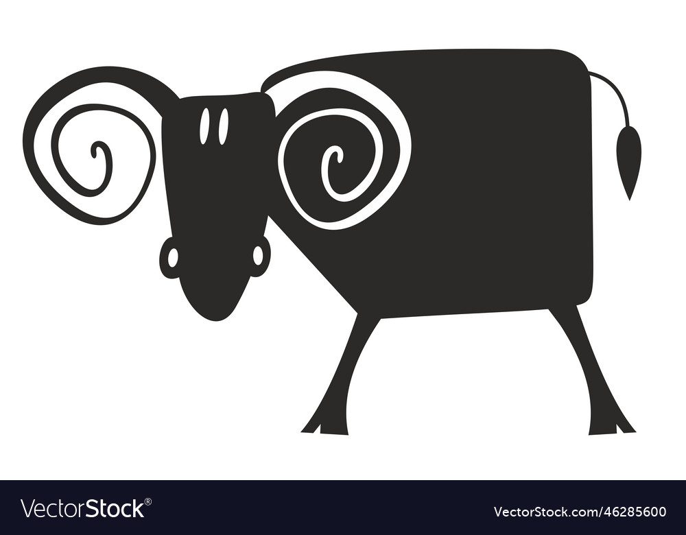 Original cartoon sheep or ram