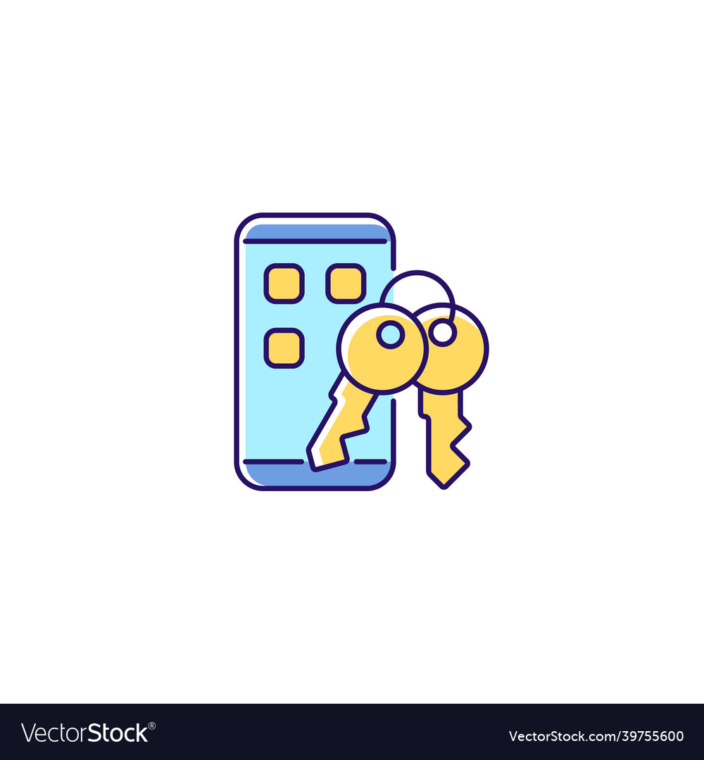 Password management app rgb color icon vector image Password management app rgb color icon