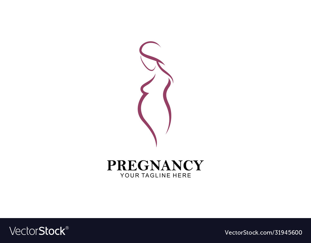 Pregnant woman logo design Royalty Free Vector Image