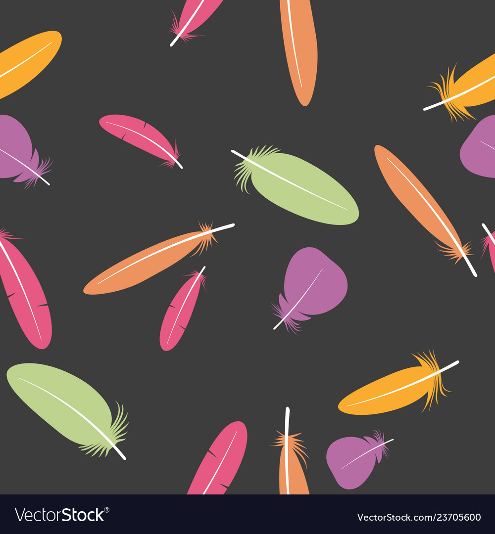 Seamless colorful multicolor pattern with feathers vector image Seamless colorful multicolor pattern with feathers