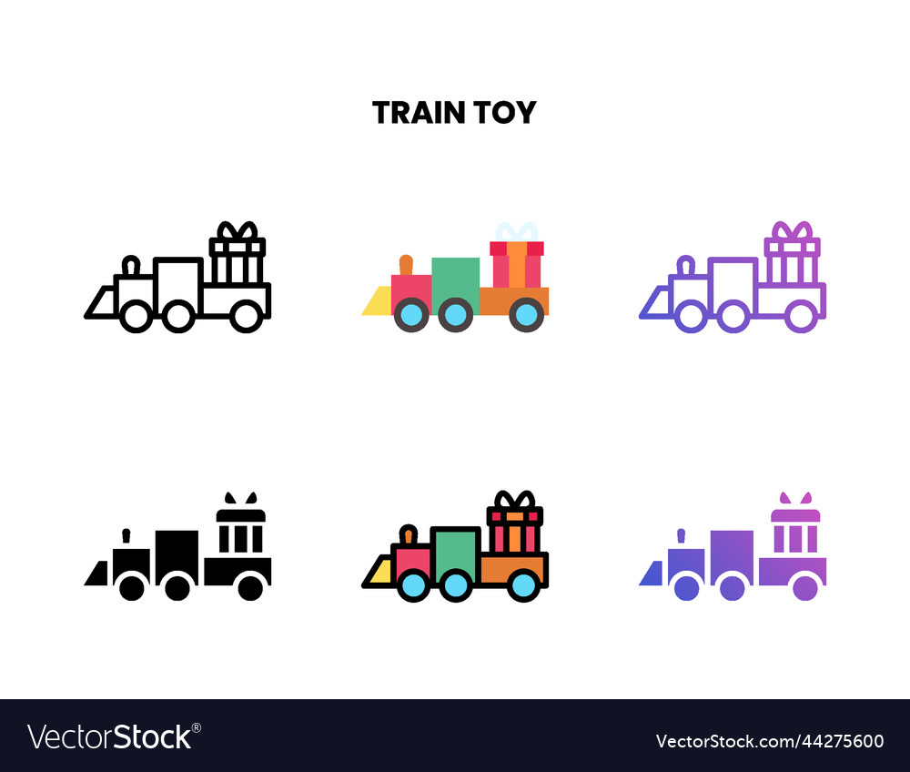 Train toy icon with different style vector image Train toy icon with different style