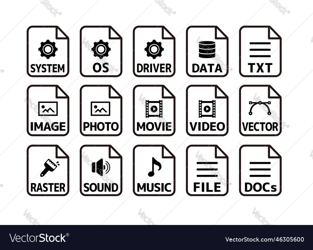 Various file types icon set