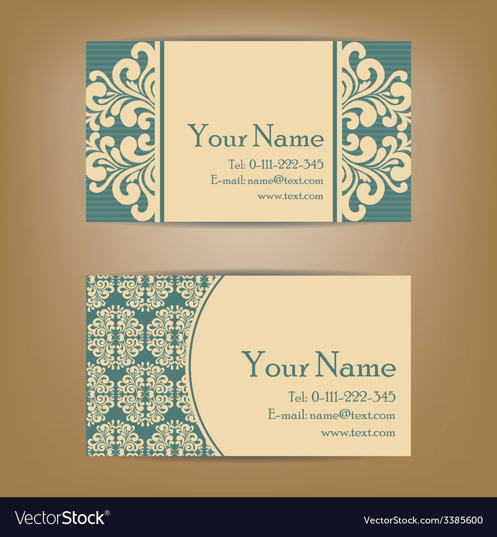 Vintage vizit cards set Royalty Free Vector Image