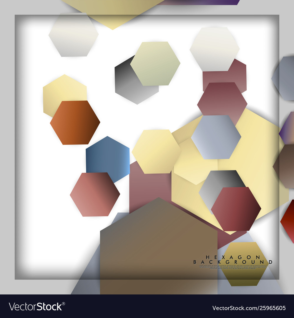 Abstract hexagon background with color stone vector image Abstract hexagon background with color stone