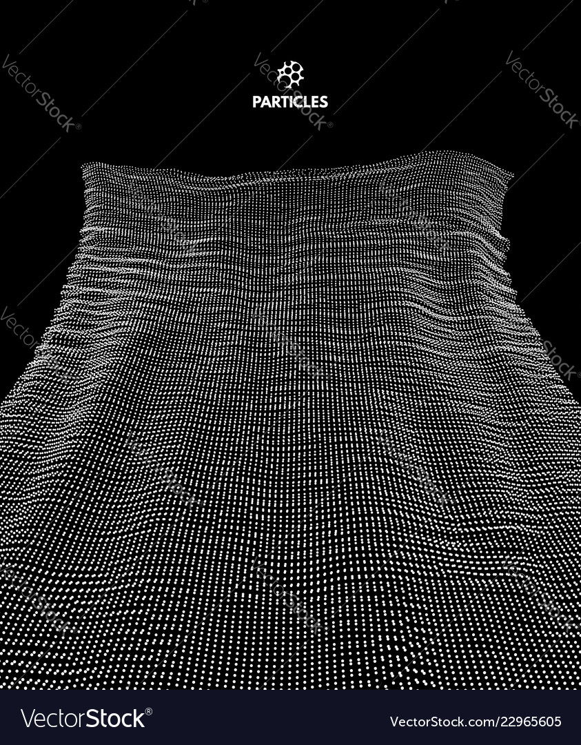 Array with dynamic particles 3d technology style vector image Array with dynamic particles 3d technology style
