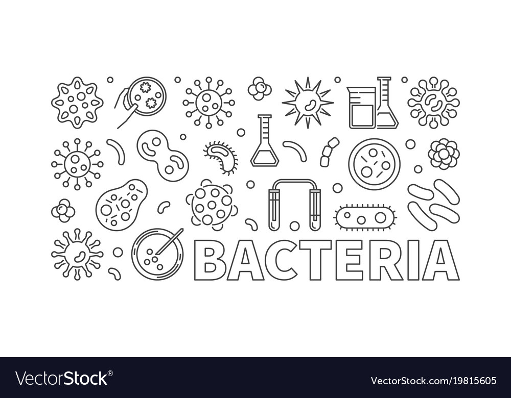 Bacteria outline banner - concept