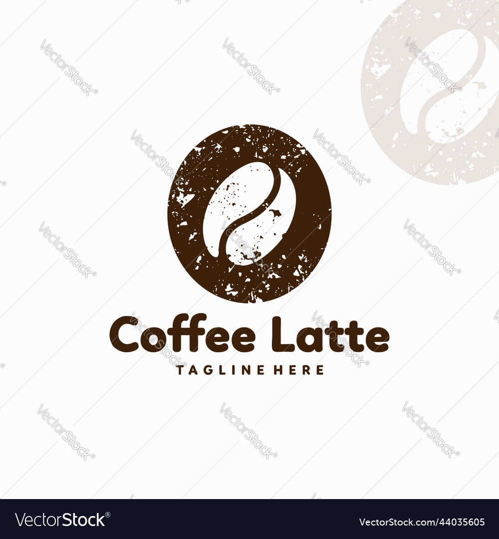 Coffee bean cafe logo design Royalty Free Vector Image