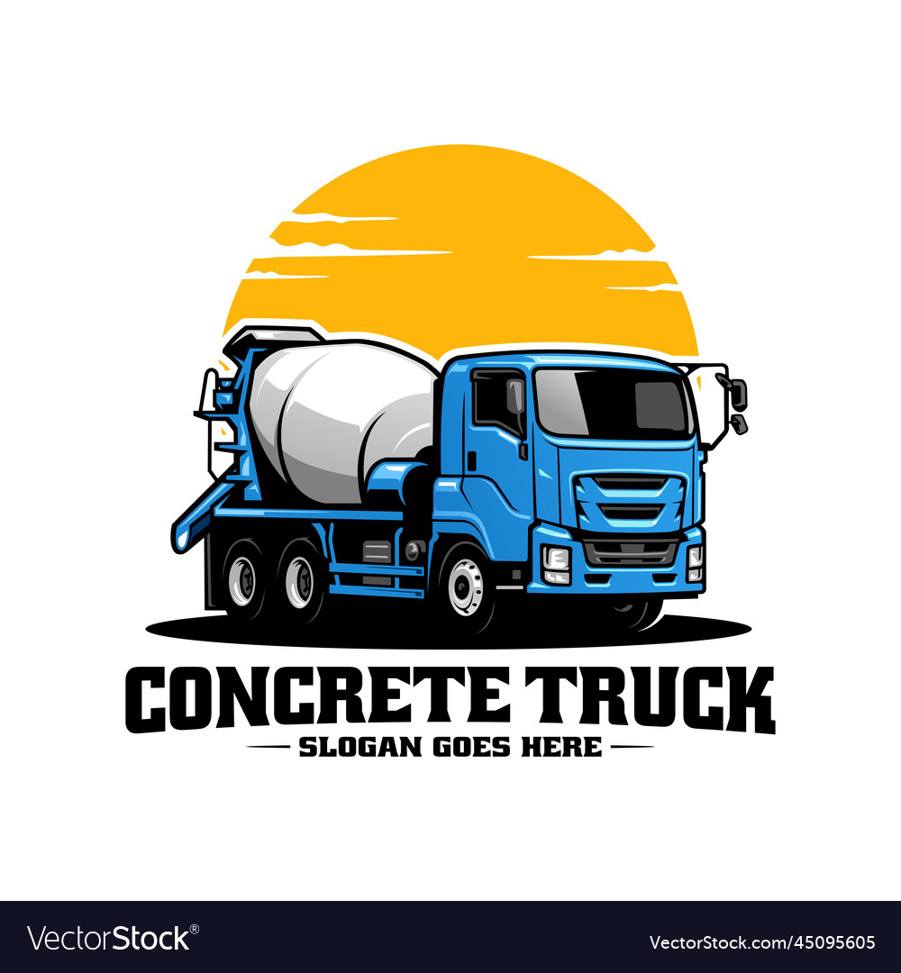 Concrete mixer truck logo Royalty Free Vector Image