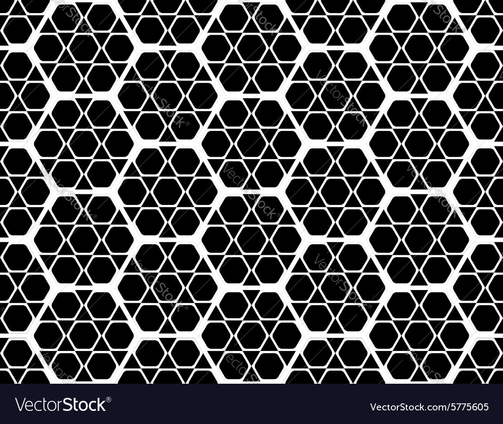 Design seamless monochrome hexagon pattern